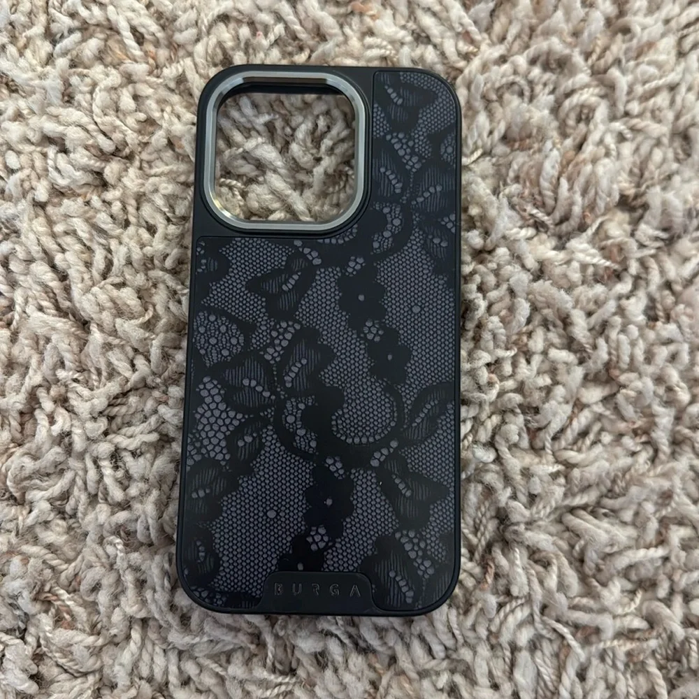 Burga iPhone 15 Pro Case - Black Lace - excellent condition - barely used